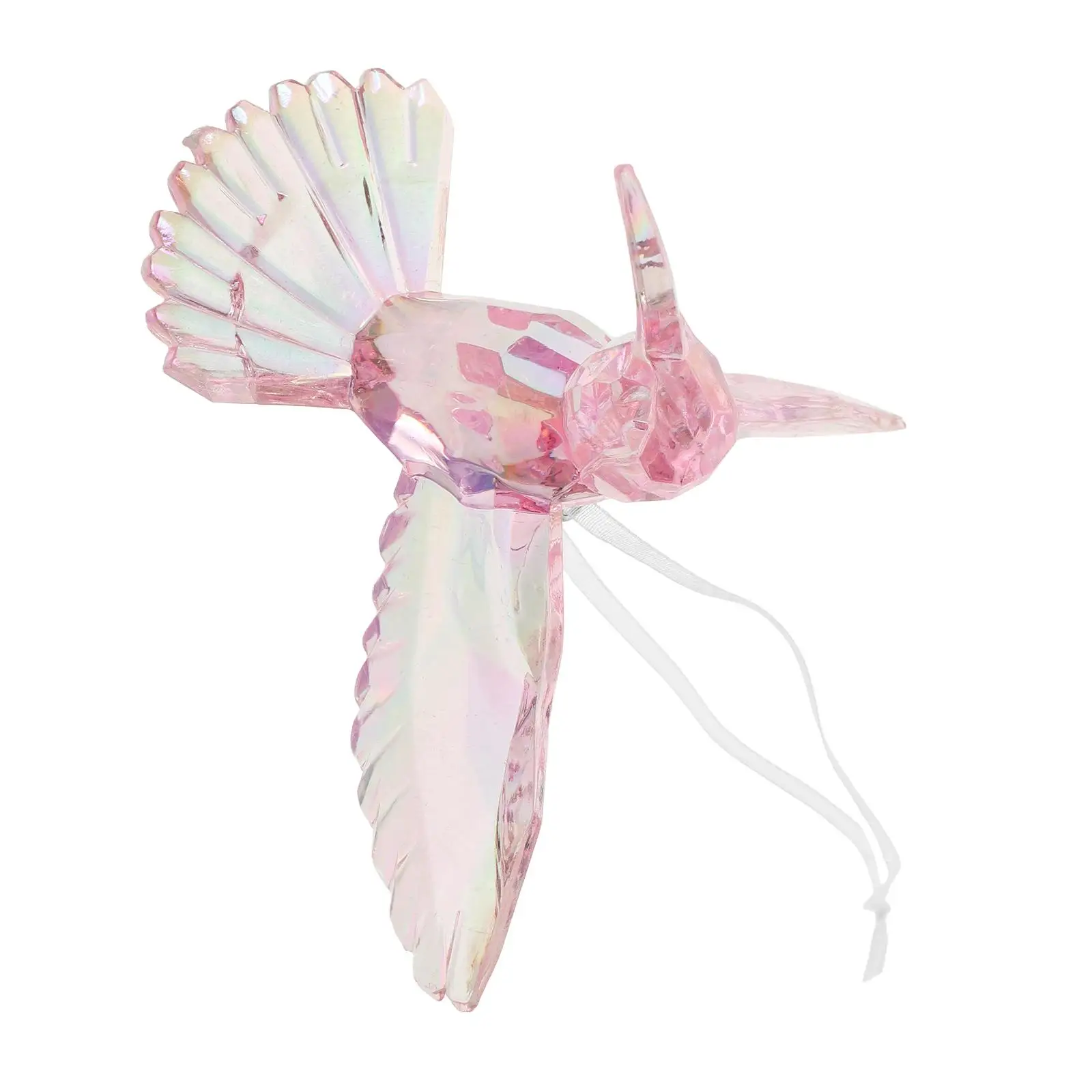 Transparent Bird Pendant Acrylic Hummingbird Hanging Figurine Ornament Clear Crystal Iridescent Shiny Christmas Decor
