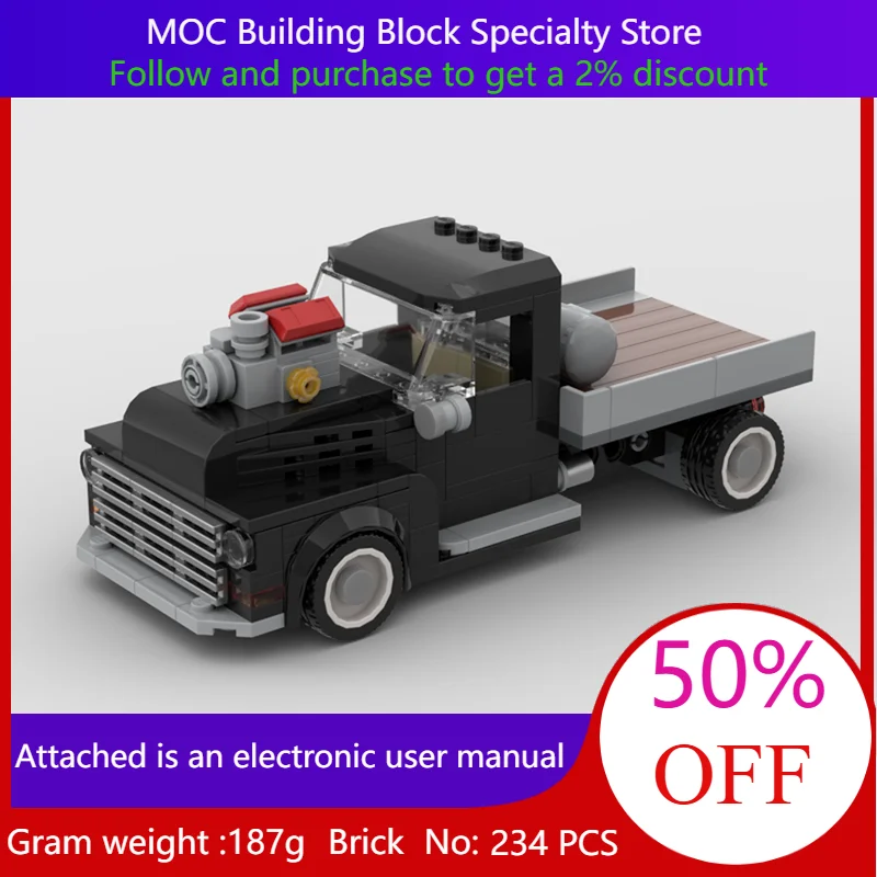 

234 Parts Building Block Model Car MOC Custom 8 Stud Wide Version Christmas Gift For Boys Adults Children