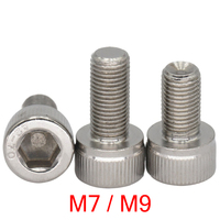 M7 M9 1mm 1.25mm 1.5mm Fine Thread Pitch DIN912 304 Stainless Steel Cup Inner Hexagon Hex Socket Allen Head Cap Bolt Screw
