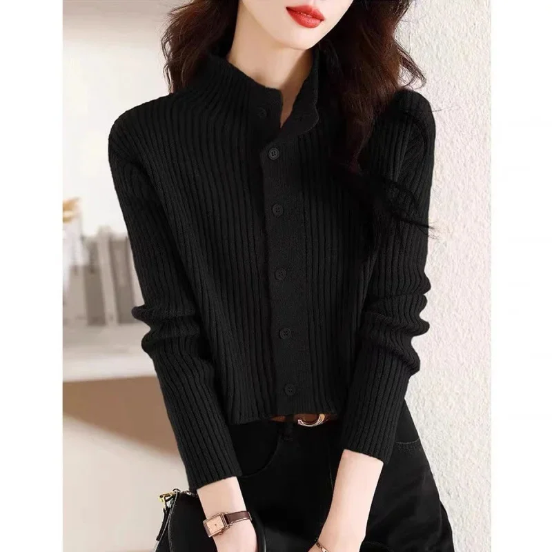 Knitted Cardigan Women Spring Autumn 2024 New Single-Breasted Knitting Sweater Jacket Female Chic Loose Sweater Coat Ladies