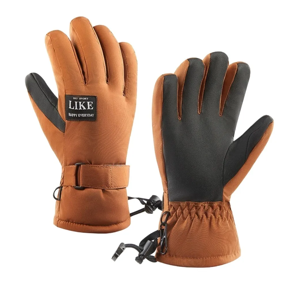 

Winter Warm Snowboard Ski Gloves Windproof Waterproof Fleece Gloves Non-slip Full Fingers Thermal White Gloves Outdoor Sports