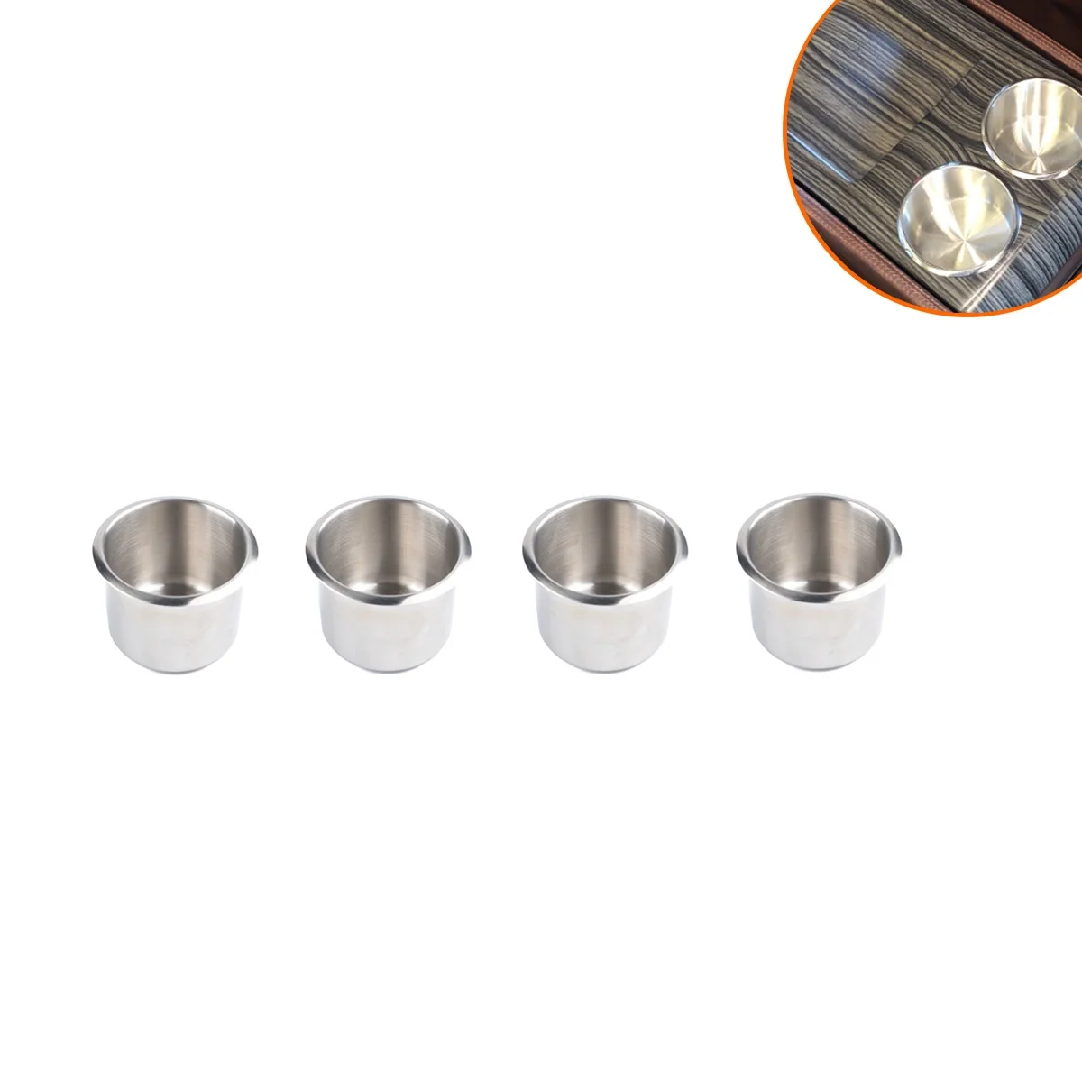 4Pcs Cup Drink Holder for Marine Boat Camper Truck RV Stainless Steel Brushed