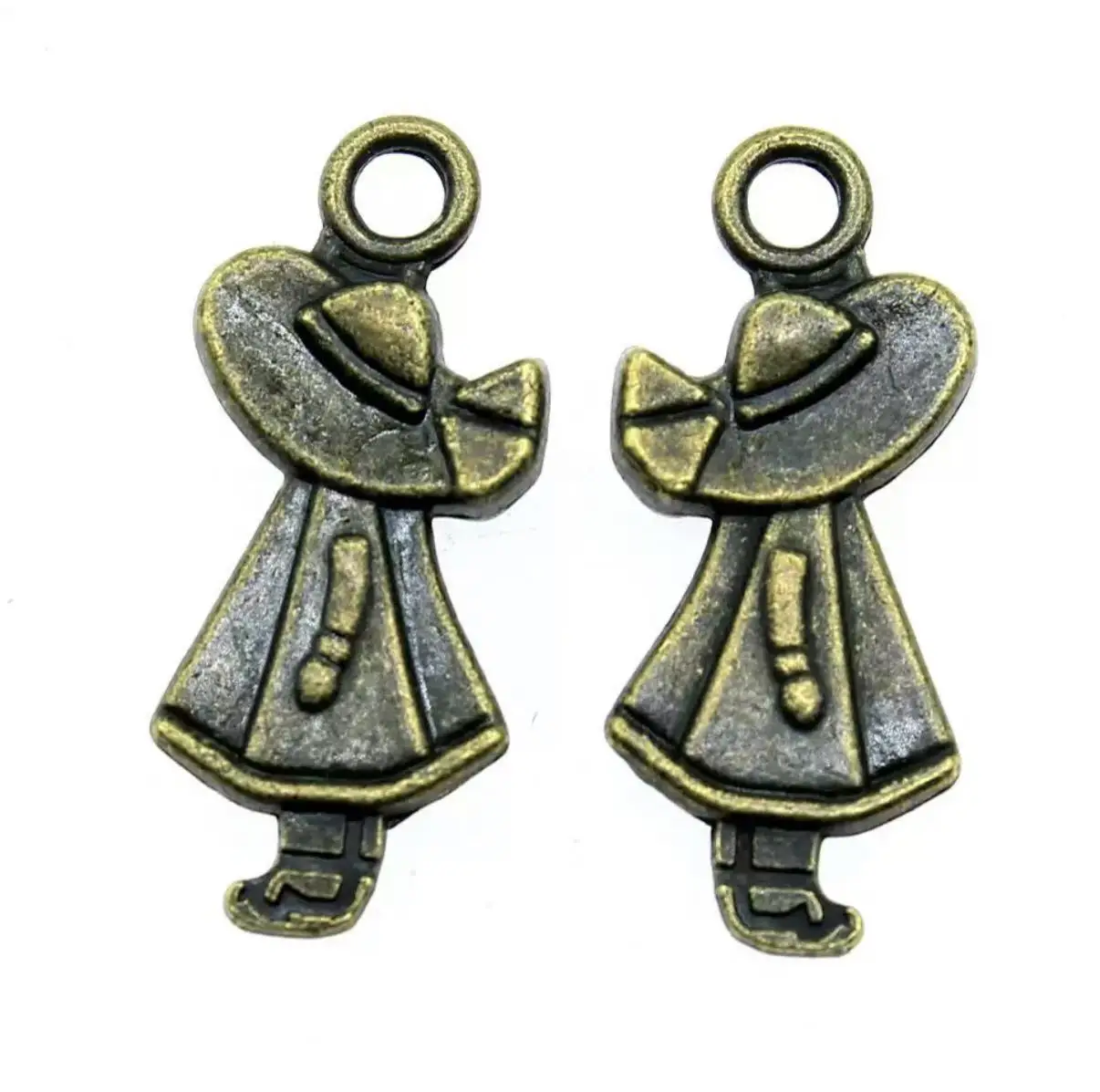 

15pcs 24*11mm Zinc alloy metal lovely girl design pendants for jewelry making HW3031