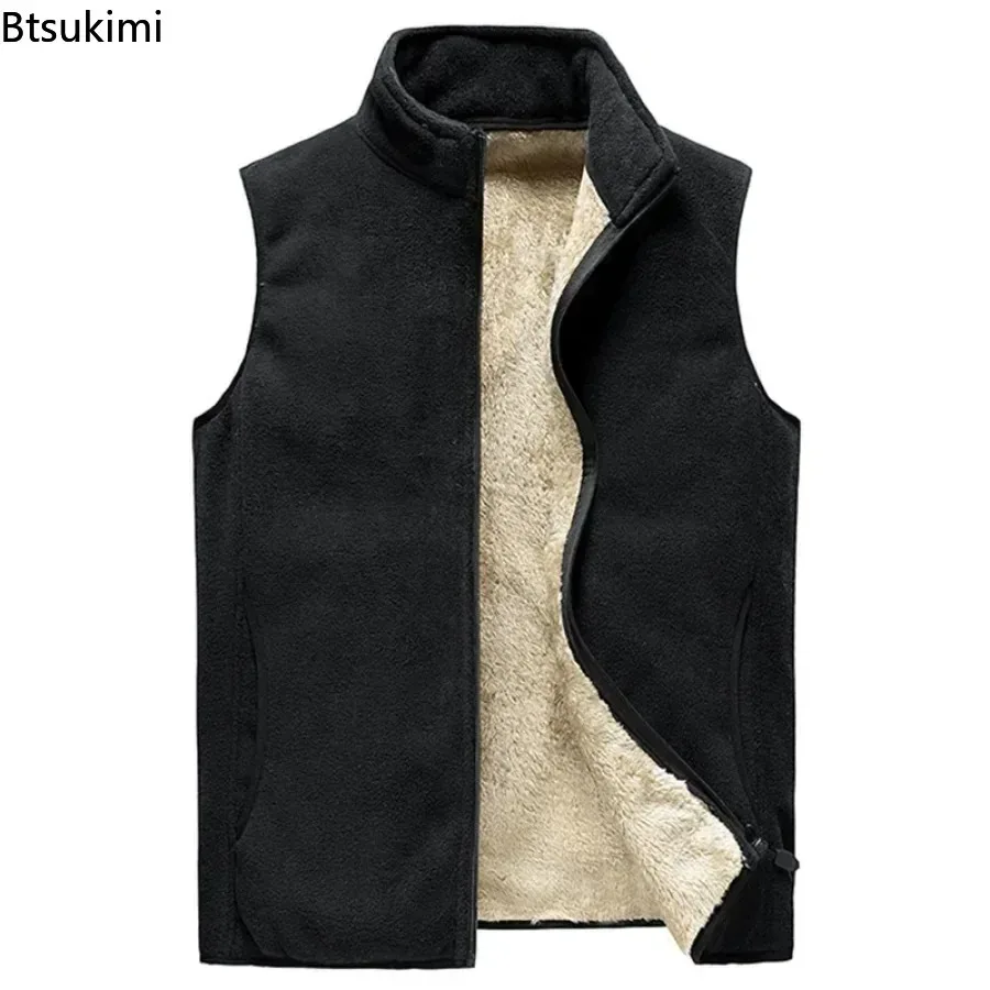 

2025 Men's Oversized Cashmere Sleeveless Vest Jackets Fashion Wool Vest Male Cotton-Padded Vests Coats Men Warm Waistcoats 8XL