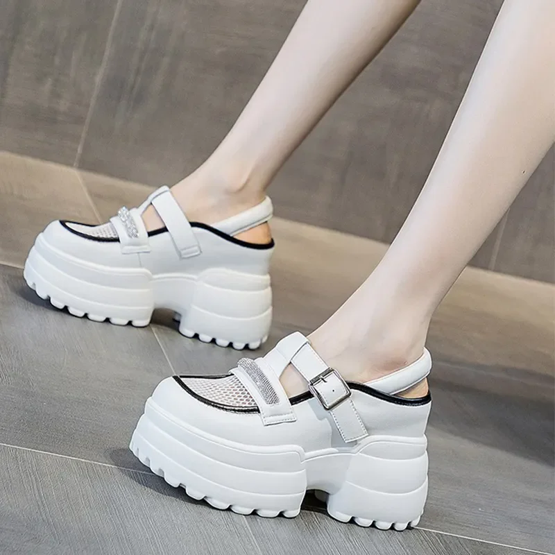 Platform Chunky Heel Goth Sandals for Women Girl Roman Buckle Strap Block Chunky Heel New Summer Open Toe Casual Sandalias Mujer