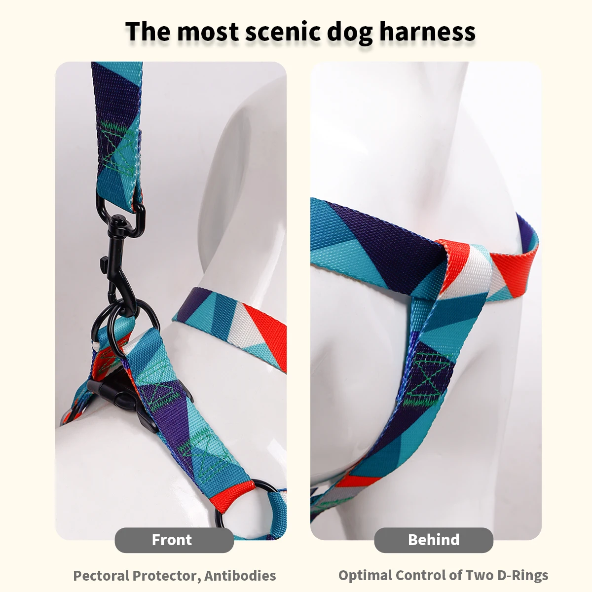 1PC Pet Abstract Chest And harness Set, Dog Webbing Leash, Dog Walking Leash, Dog Collar Three-piece Set