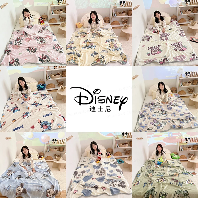 Disney Kids Cartoon Mickey Mouse Snowflake Fleece Blanket Thick Milk Coral Fleece Office Casual Blanket Single Lunch Break Blank