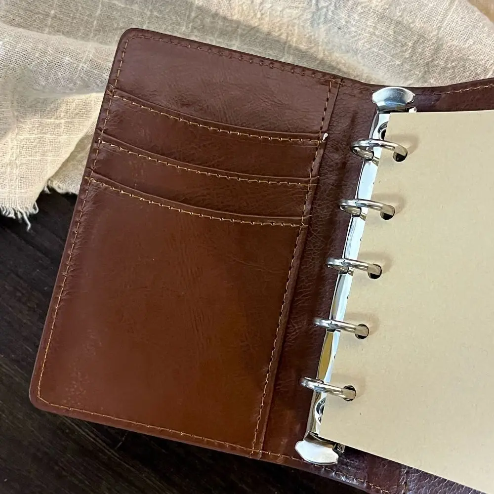 

Multi Functional Retro Brown Loose-leaf Notebook PU Leather DIY Scrapbook Diary Book M5 Travel Journal Journal Writing