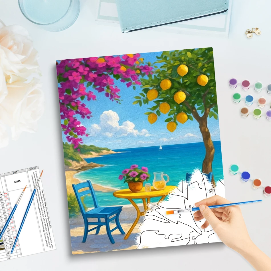 

GATYZTORY Simple Painting By Numbers Landscape Pictures Color Markers Coloring For Adults Drawing By Numbers Handmade Crafts Set