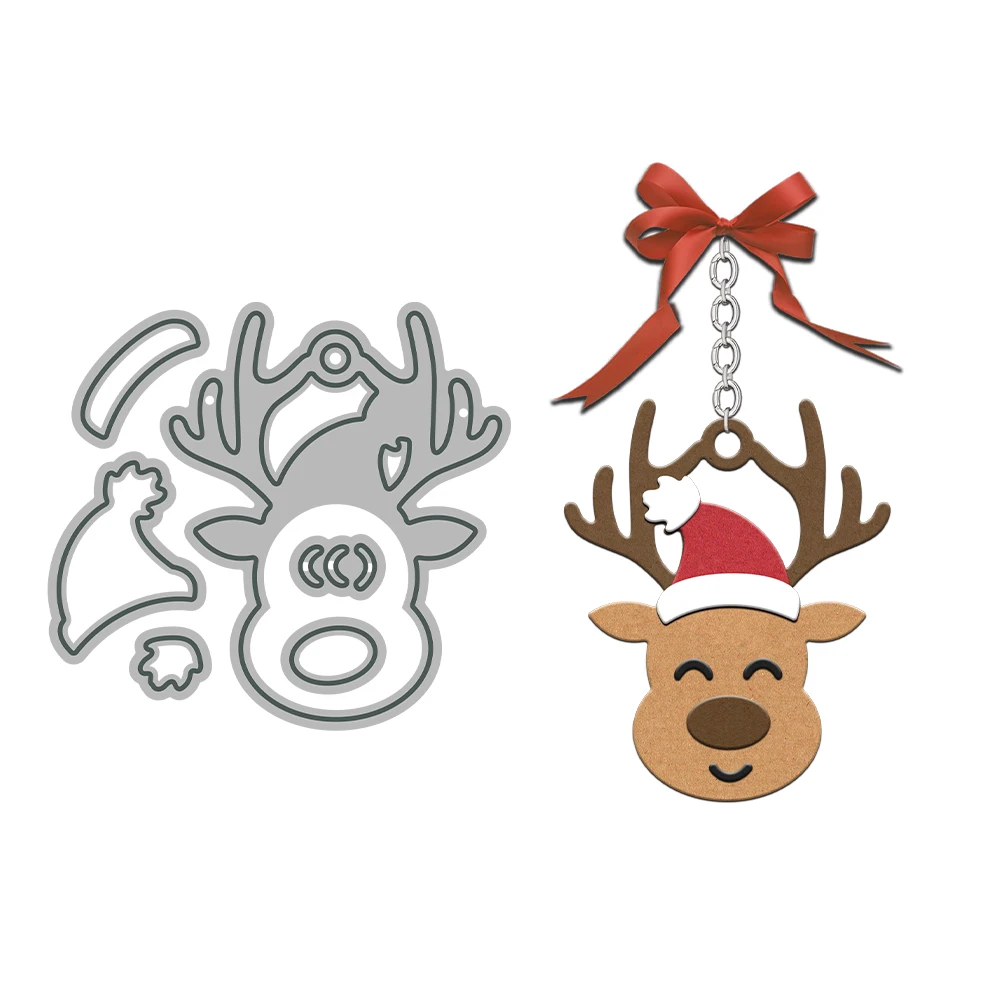 

MangoCraft Christmas Reindeer Shaker Cutting Dies DIY Scrapbooking Supplies Metal Dies Knife Mold For Card Making Albums Decor