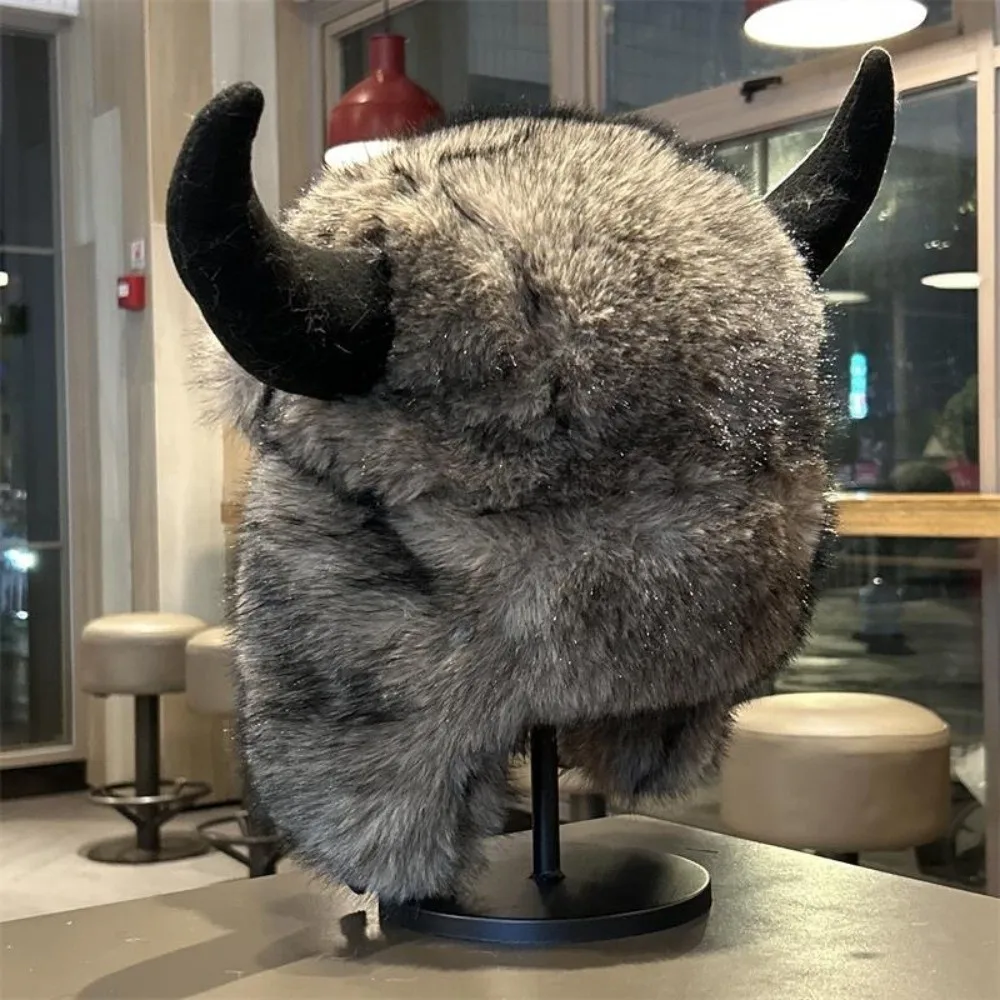 Mink Texture Faux Fur Hat Thickened Lining Adjustable Strap Winter Trapper Caps Soft Touch Solid Pattern Ear Flap Headwear