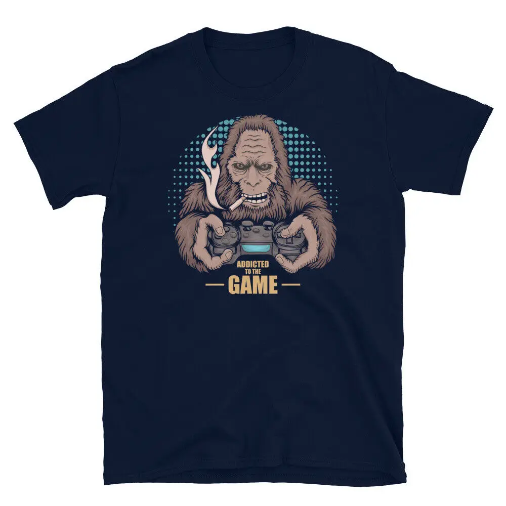 Unisex T-Shirt Big foot geek game gamer Addicted to the game