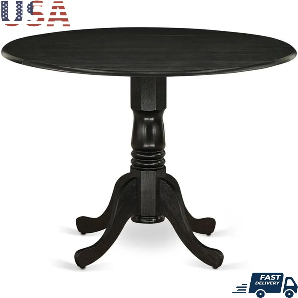 

Круглый деревянный обеденный стол с подставкой в виде листьев, современный кухонный стол для завтрака, простая сборка, высокое качество дизайна