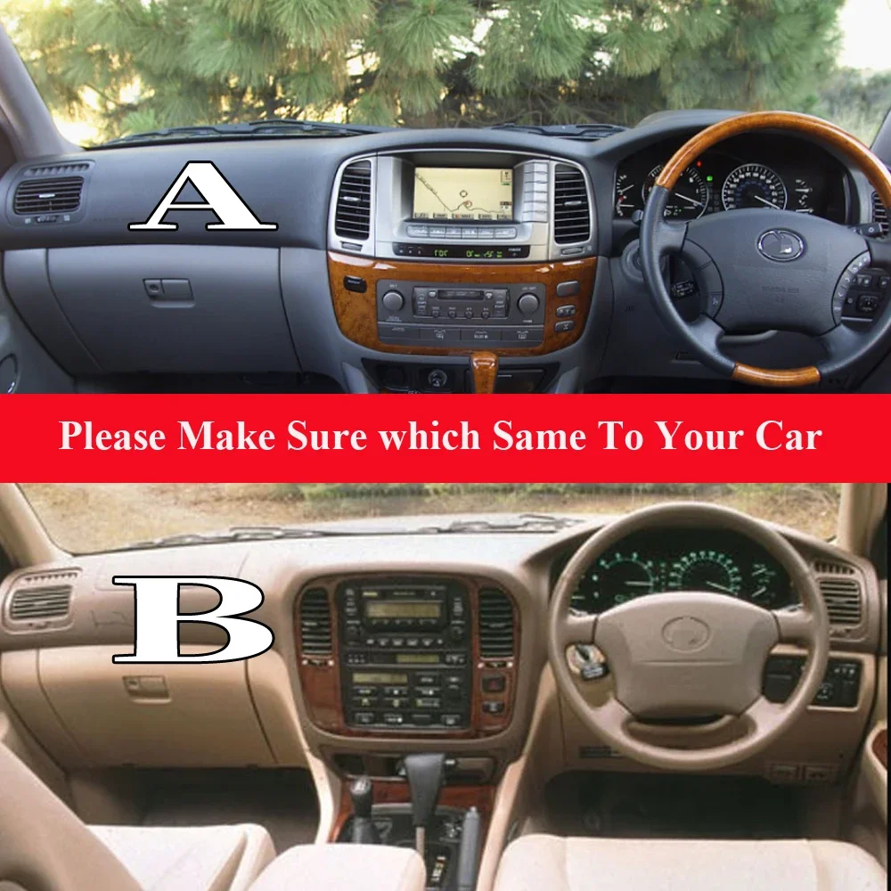 

For Toyota Land Cruiser J100 LandCruiser 100 1998-2006 Suede Leather Dashmat Dashboard Cover Pad Dash Mat Carpet Car Styling