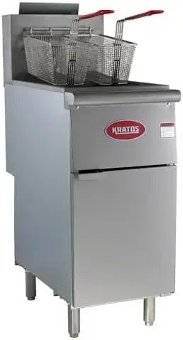 

Kratos Commercial Deep Fryer (Liquid Propane) - Three Heating Tubes, Floor Standing, 40 lb. Capacity, 90,000 Total BTU,