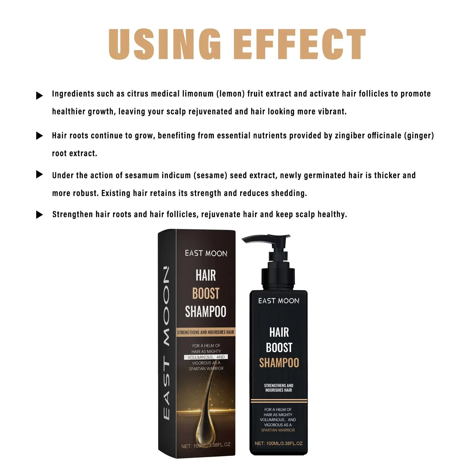 شامبو إعادة نمو الشعر من إيست مون لإصلاح فروة الرأس التالفة والجافة والمجعد والتغذية العميقة والترطيب ومنتجات العناية بنمو الشعر 100 مللي