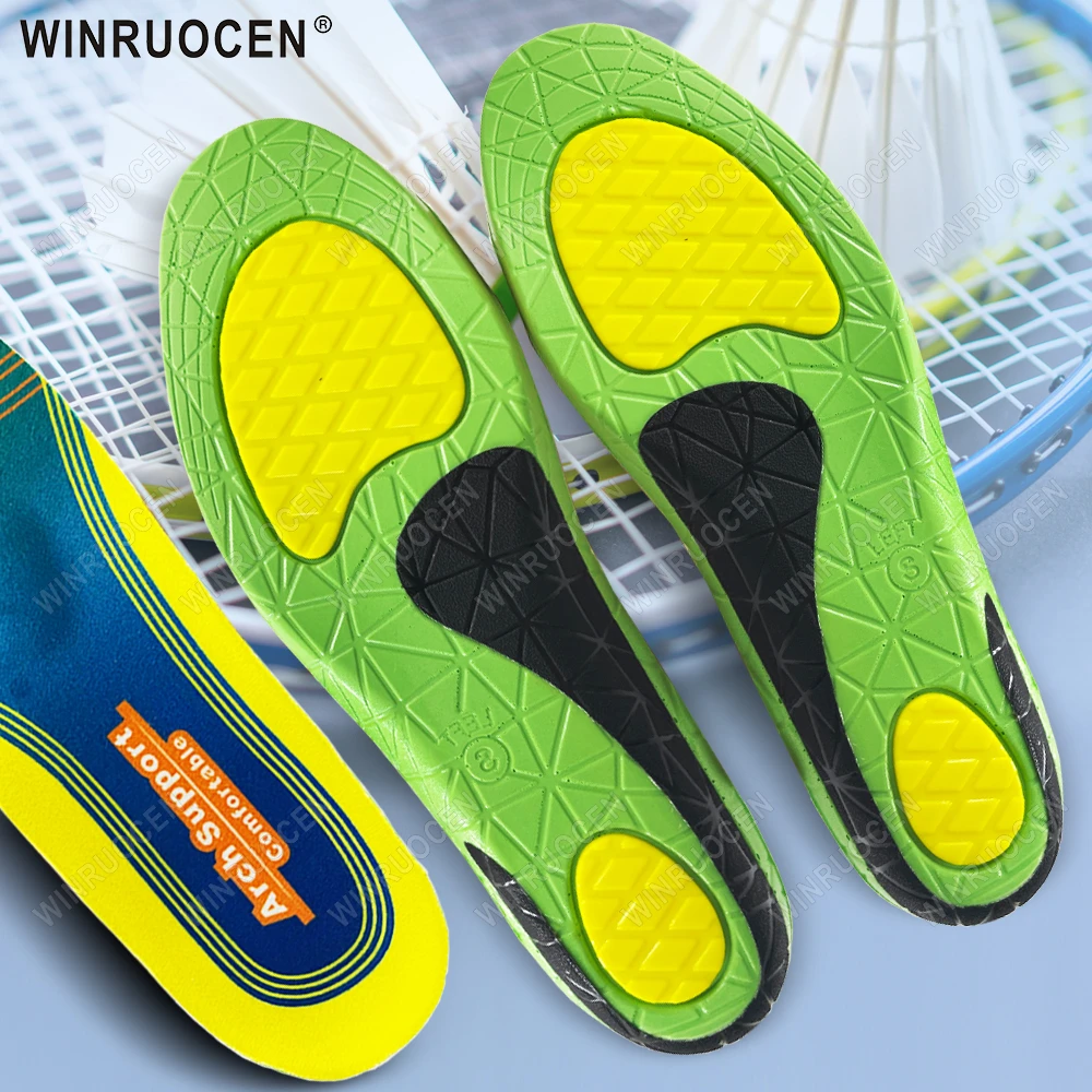 2/4 PCS New Silicone Gel Sport Insoles Non-Slip Soft Arch Correction Shock Absorption Massaging for Plantar Fasciitis Flat Feet