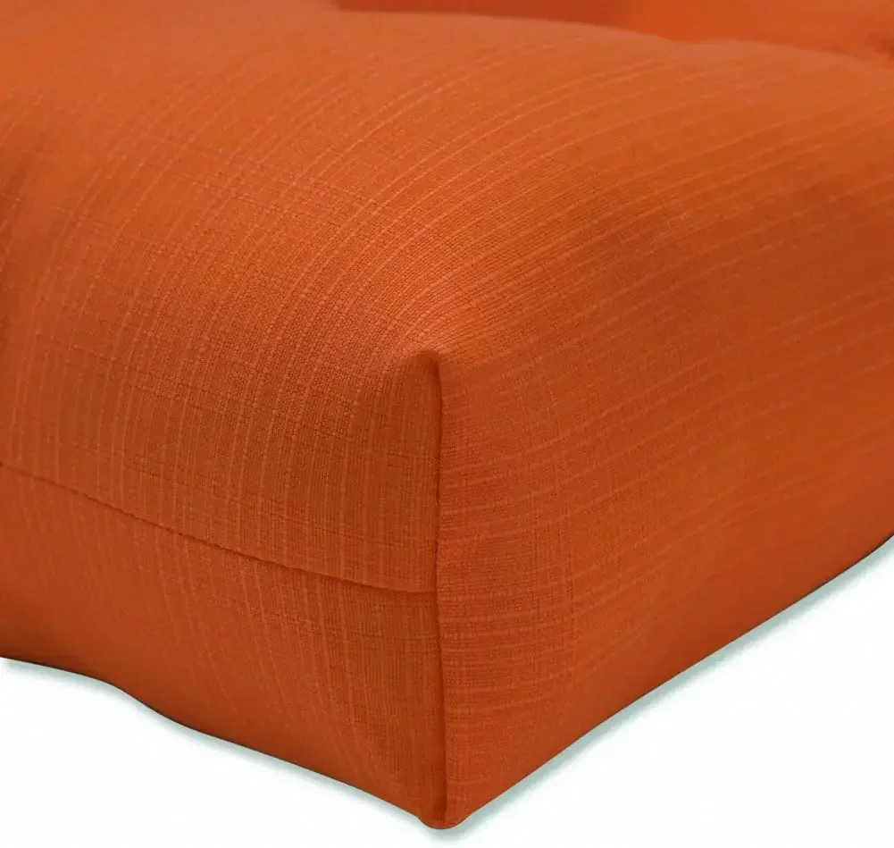 Pompeii Solid Indoor/Outdoor Wicker Patio Sofa/Swing Cushion Tufted, Weather and Fade Resistant, 19" x 44", Orange