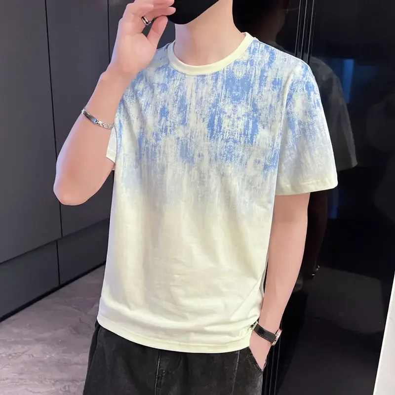 عادي س الرقبة 100 ℅   القطن الذكور تيز قمصان Kpop Harajuku تي شيرت رجالي الأصلي مضحك Y2k مطاطا كول حفلة شيك الصيف القمم