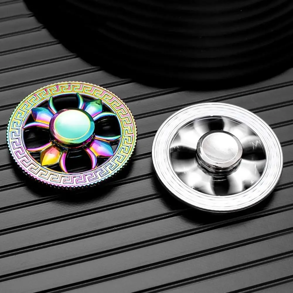 ラウンドフィジェットスピナーおもちゃ亜鉛合金金属デスクトップスピナーおもちゃ疲労を軽減指先ジャイロクラシックおもちゃ