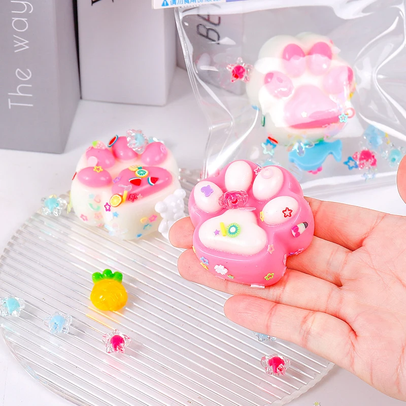 1PC Children Adults Party Gifts Cartoon Cat Paw Squishy Squeeze Toy Soft Mochi Toys Cute Slow Rebound Stress Relief Fidget Toys