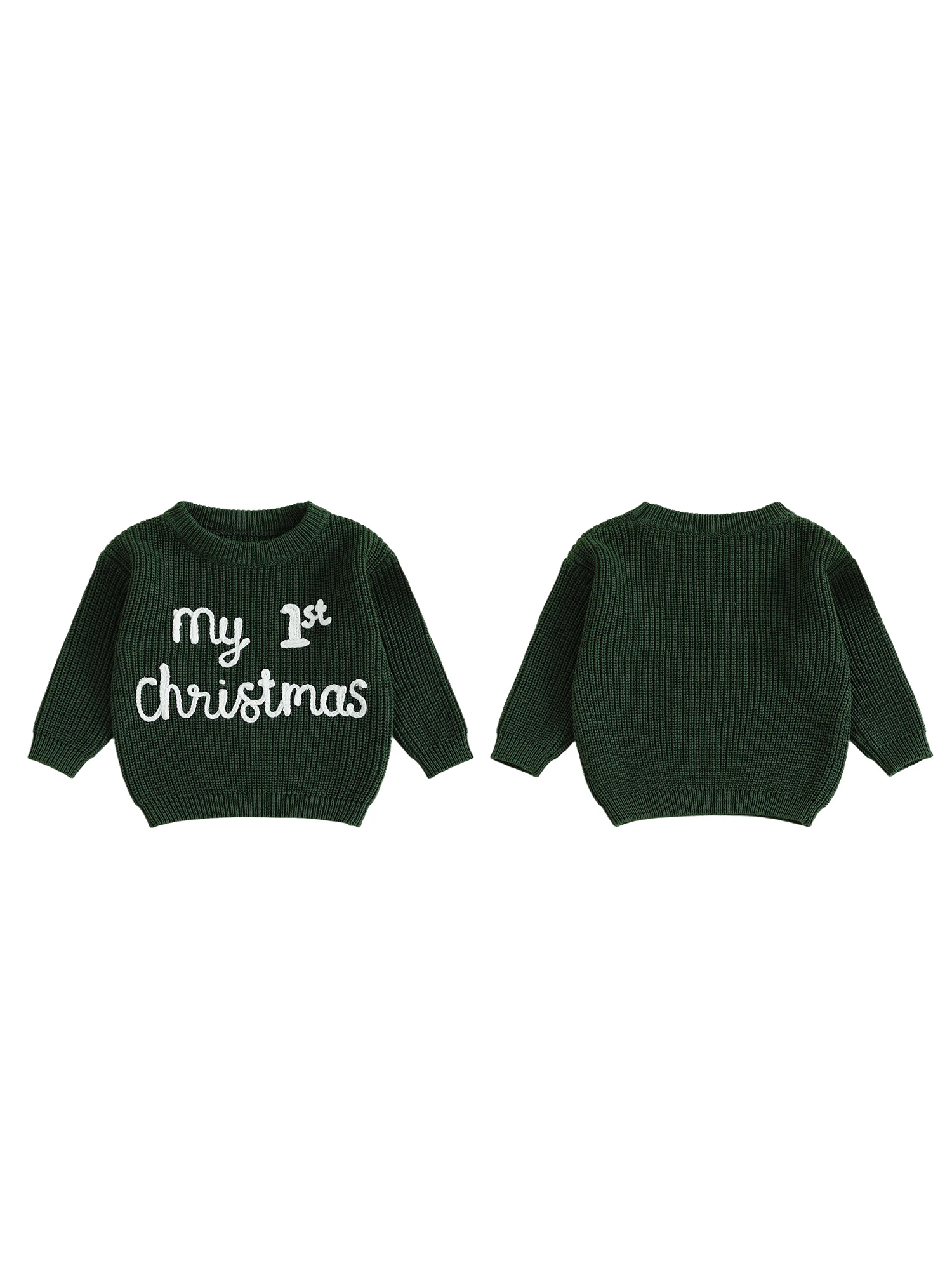 

Unisex Toddler Reindeer Snowflake Knitted Jumper Crewneck Pullover Sweater Christmas Xmas Winter Warm Clothes for Baby Boy Girl