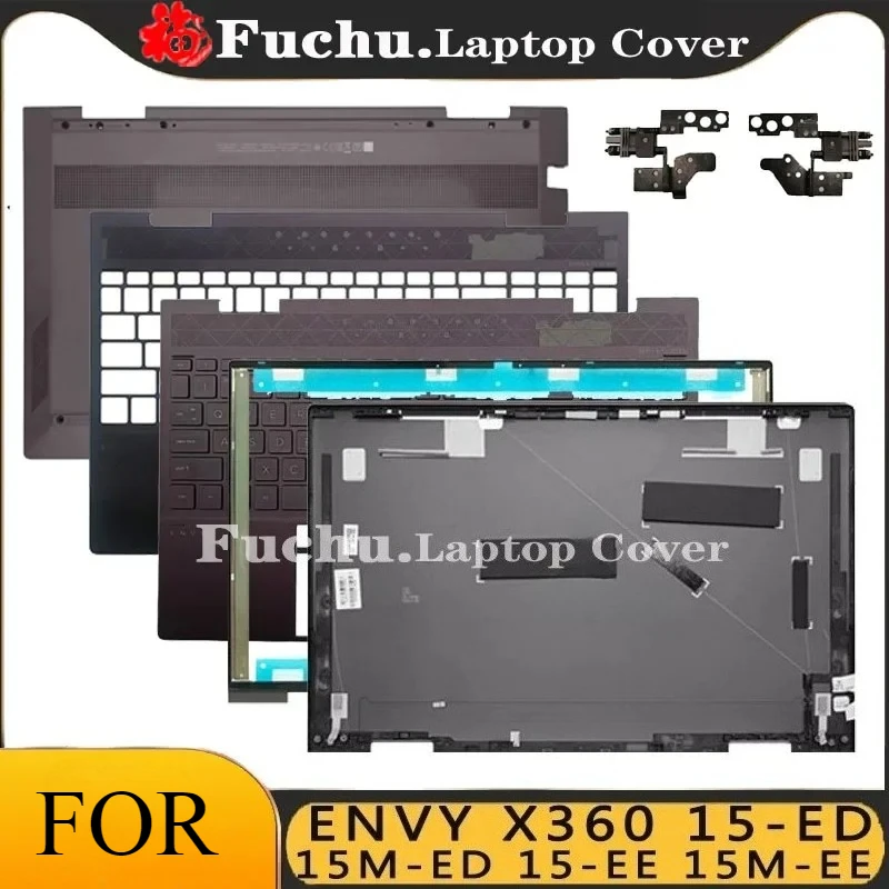 New For HP ENVY X360 15-ED 15M-ED 15-EE 15M-EE TPN-C149 Laptop LCD Back Cover Front Bezel Hinges Palmrest Bottom Case Brown