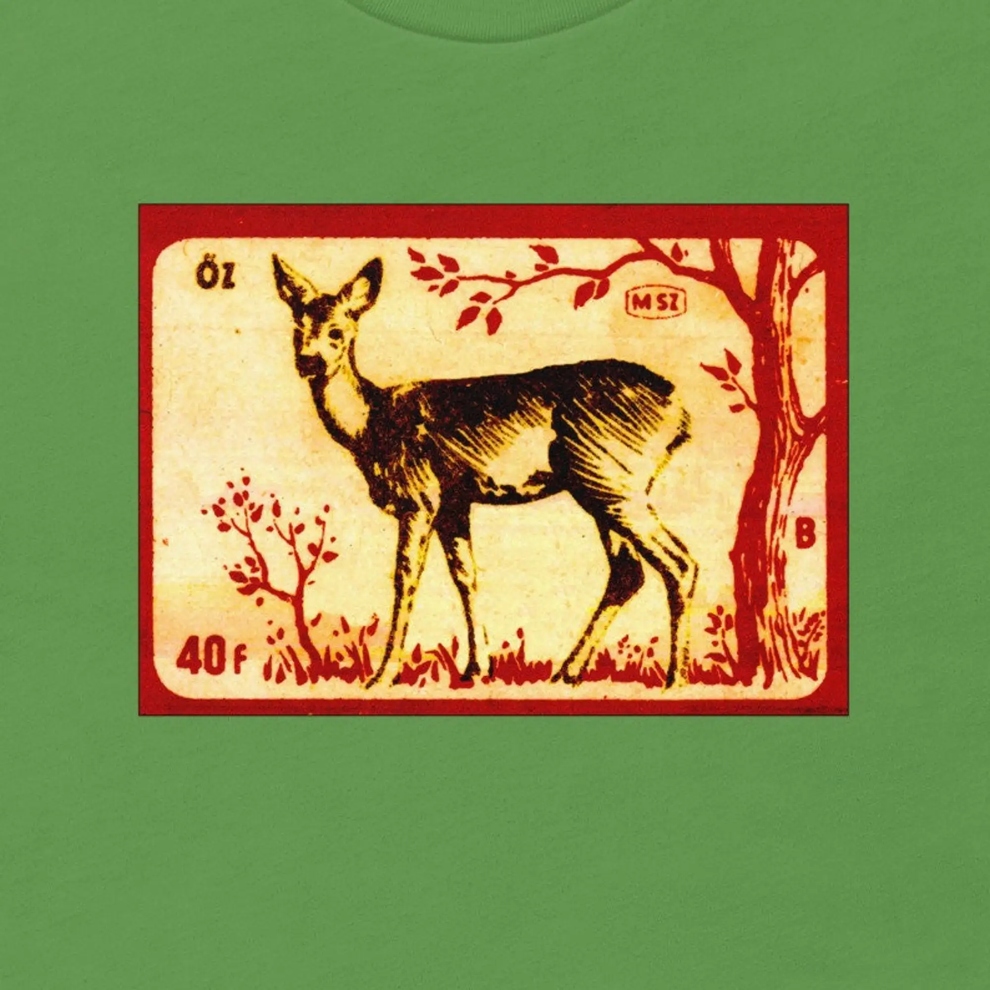 Matchbook Design Of Deer In Woods T Shirt Free Shipping