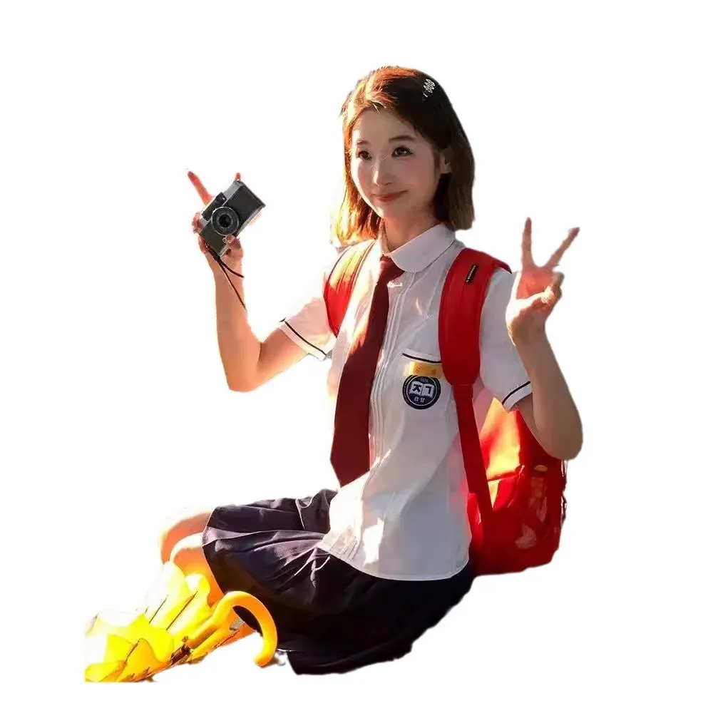 Korean School Uniform Jk Uniform Shirt Suit Good Slaughter and Forest Running Rate Cos Shirt Summer College Wind Girl