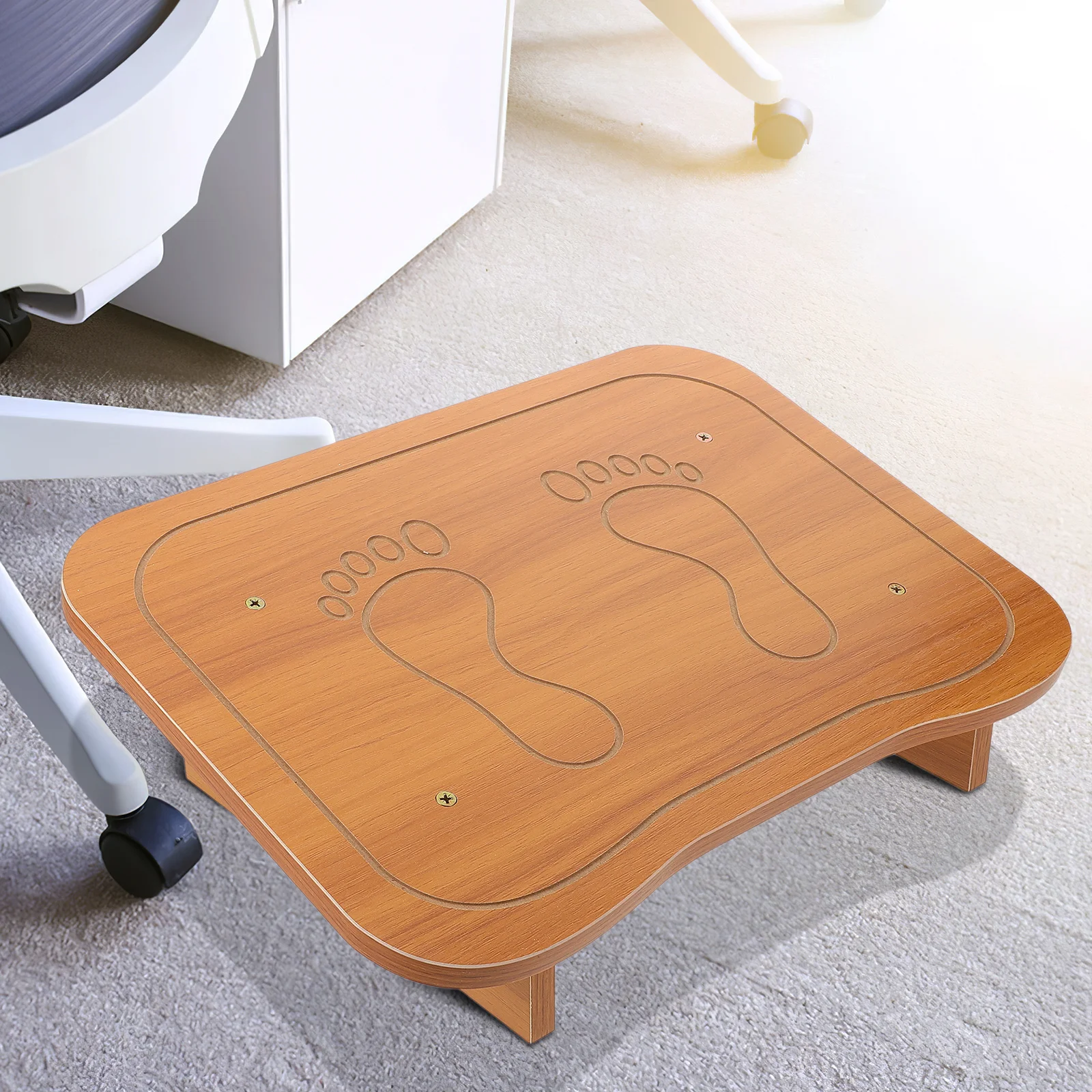 

Wood Foot Stool Solid Under Desk Footrest Non-Slip Foot Resting Stool Office and Bathroom Feet Stand Under Desk Footrest