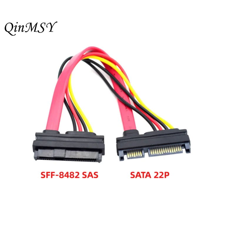 하드 디스크 드라이브 Raid 연장 케이블, SAS to SATA,SFF-8482 SAS 29 핀 to SATA 22 핀, 15 핀 SATA 전원 포트 15cm