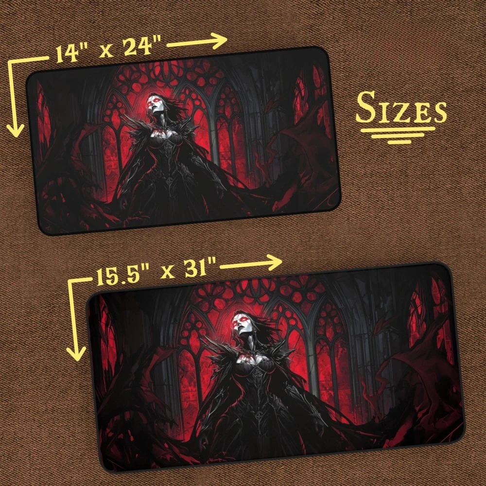 Vampire Queen TCG Playmat, Undead Girl, MTG Play Mat With Zones, Queen, Dark Fantasy, Playmat, Gifts for Gamers, Board Game