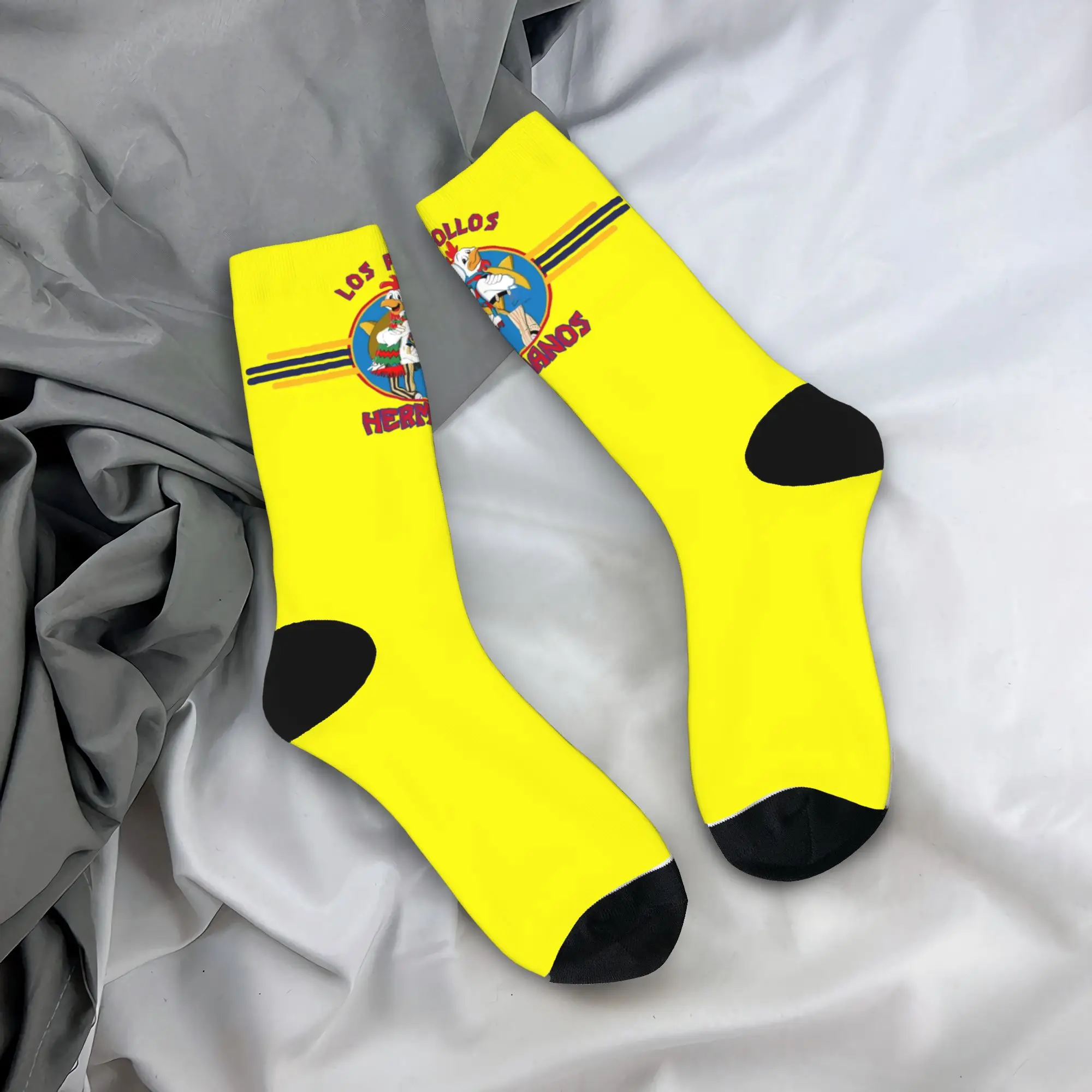 

Harajuku Los Pollos Hermanos Breaking Bad Sports Socks Polyester Crew Socks for Women Men Breathable