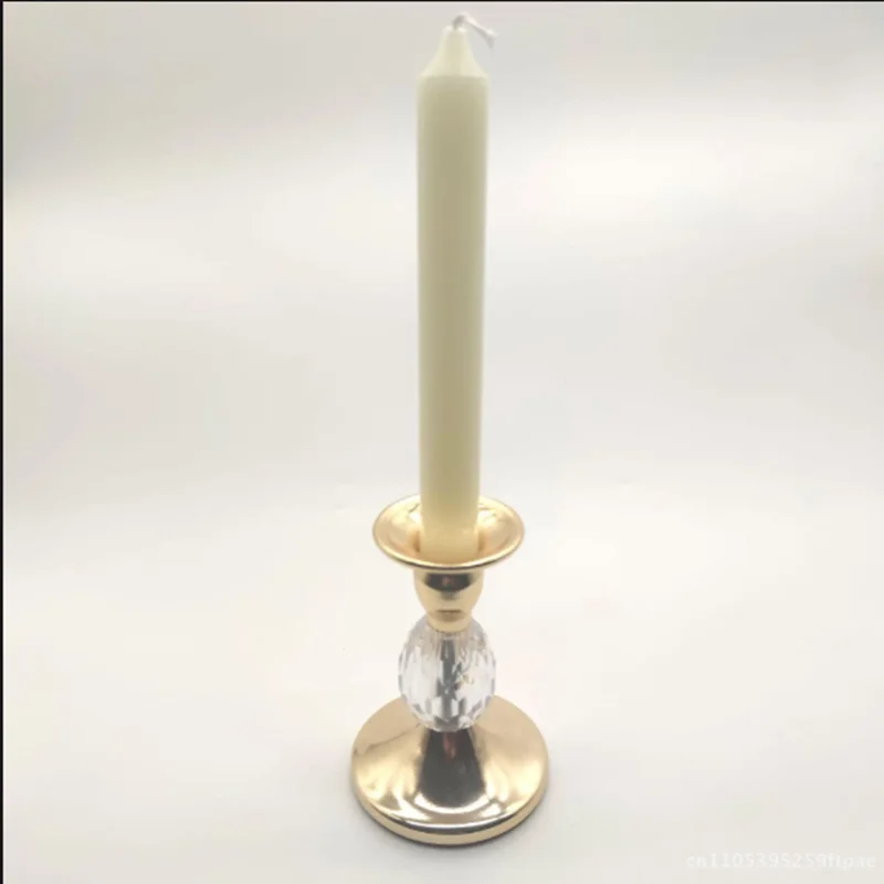 Nordic Iron Single Head Candlestick Electroplated Gold Wedding Candle Holder Romantic Atmosphere Iron Candle Cup Set