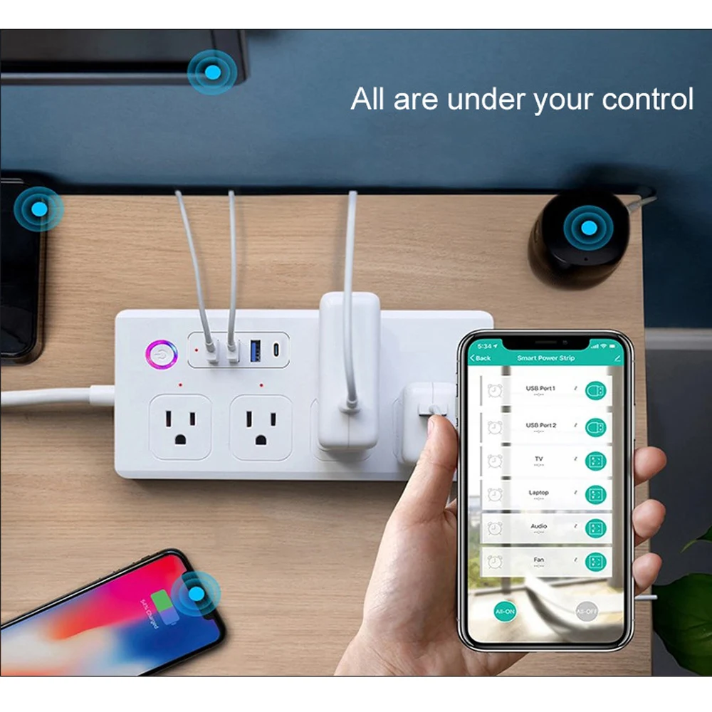 Imagem -05 - Zigbee-monitoramento de Energia Power Strip Controle Individual Wifi Tomada Usb Inteligente Plugue Eua Tuya Smart Life Casa Alexa Google