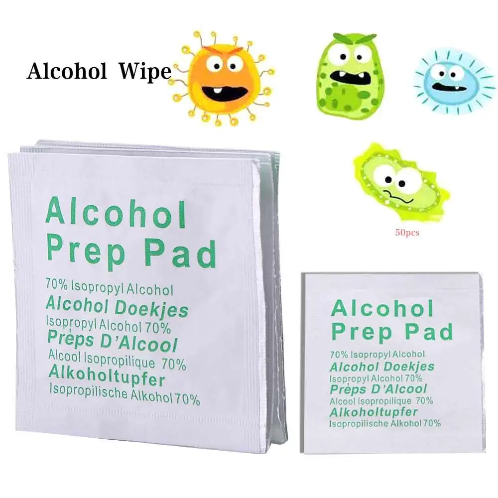 Home Use Professional Skin Cleaning Sterilization Disinfection Wet Wipes 70% Alcohol Sanitary Paper Alcohol Swabs Pads