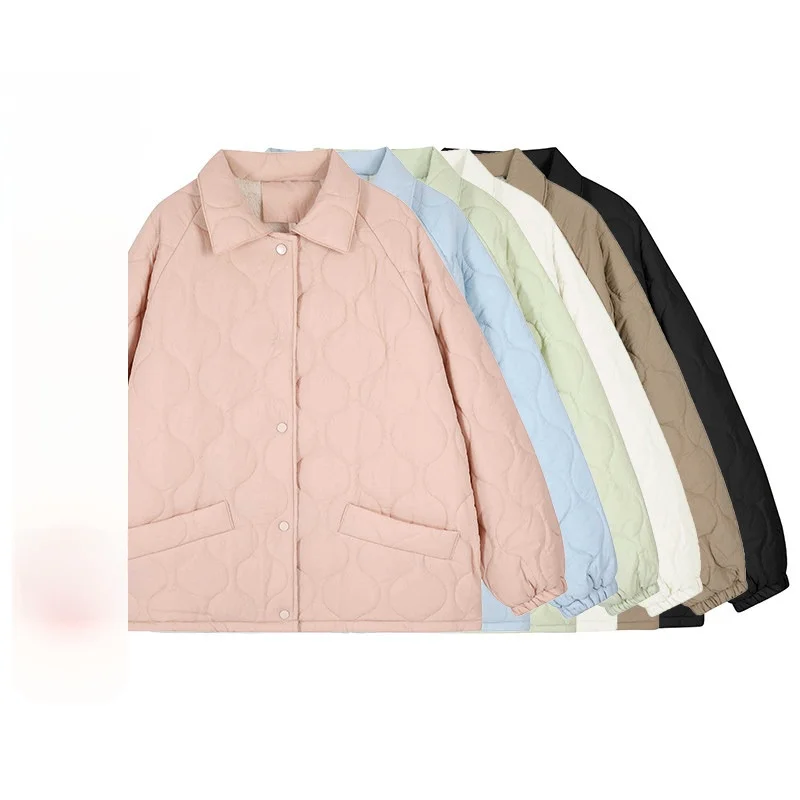 

Winter Thiened Cotton Jaet Women's Loose Candy Color Padded Coat Warm Sli plus Size Korean Version Slimming Cotton Cl...