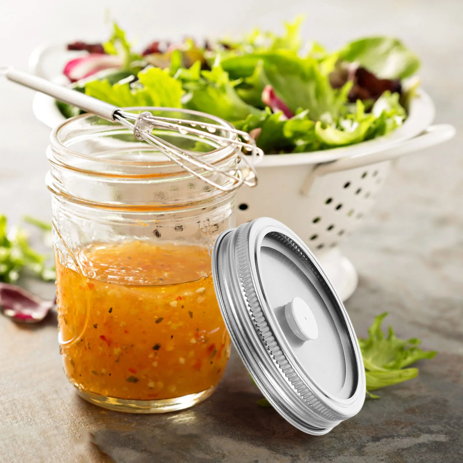 

Vacuum Fresh Preserving Lid Stainless Steel Wide Mouth Seal Cover Long Term Canning Supplies Jar Vacuum Pump for Kitchen