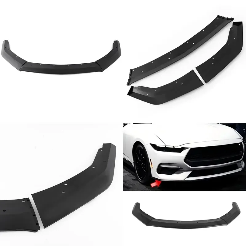3 Piece Front Bumper Lower Lip Split Spoiler for 2024 Ford Mustang