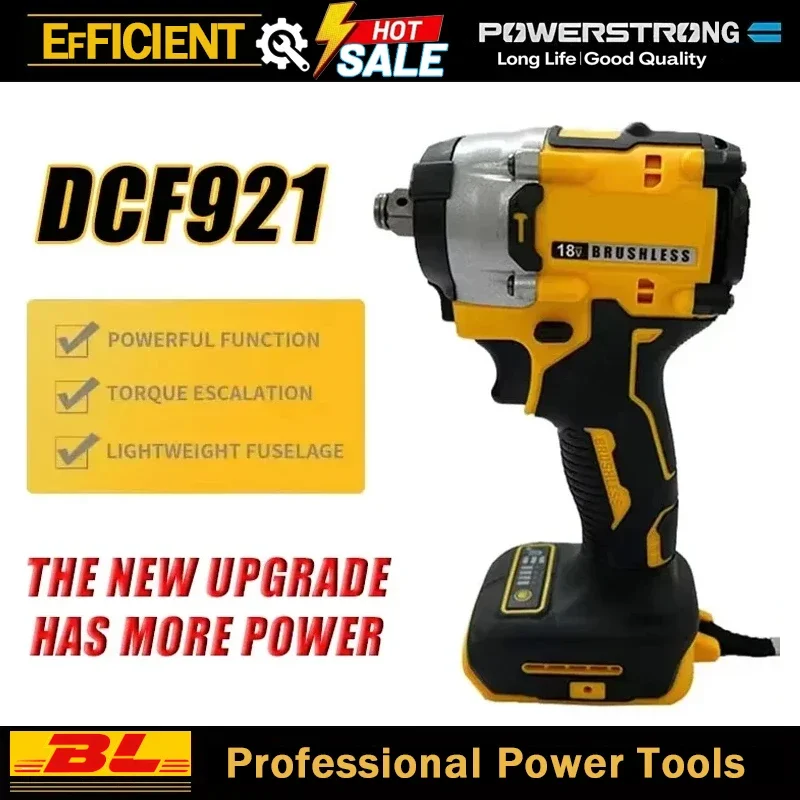 새로운 DDCF921 임팩트 렌치 20V 610Nm 무단속 속도 조절 및 사용자 친화적인 제어판으로 딱딱한 작업에 적합 (디월트용)