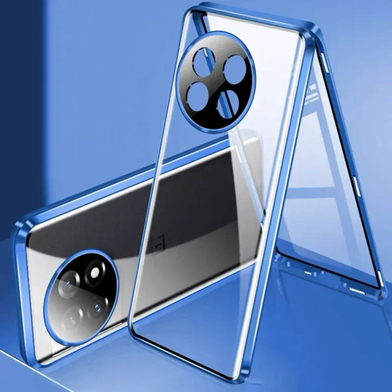 360 Metalowe szklane etui do Oneplus 12 11 10 Pro 11R 12R Dwustronna magnetyczna osłona obiektywu do OnePlus Ace 3 2 2V Pro Coque