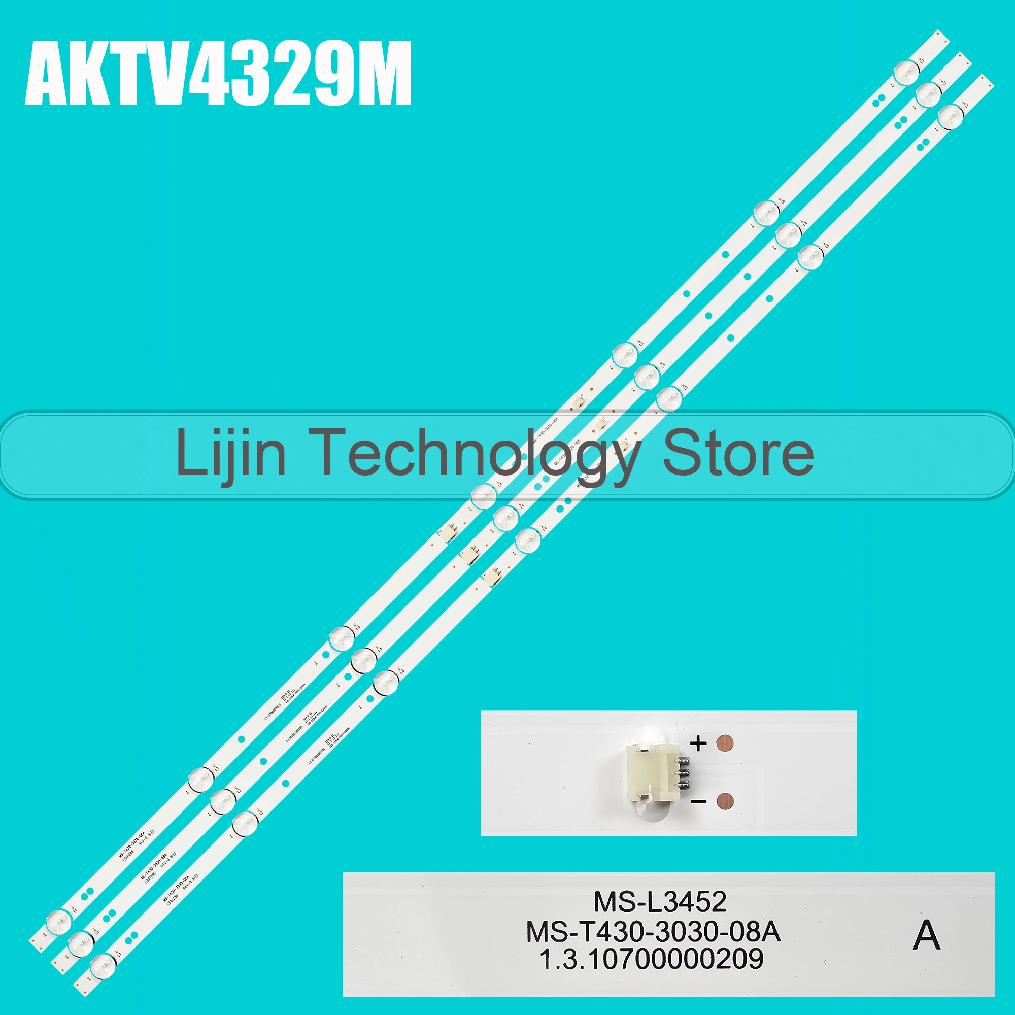 LED strip For MS-L3452 V2 Akai AKTV4329M MS-T430 MS-T430-3030-08A MC-32A06X 32A/321 PT430CT02-1 3BCX81312 1.3