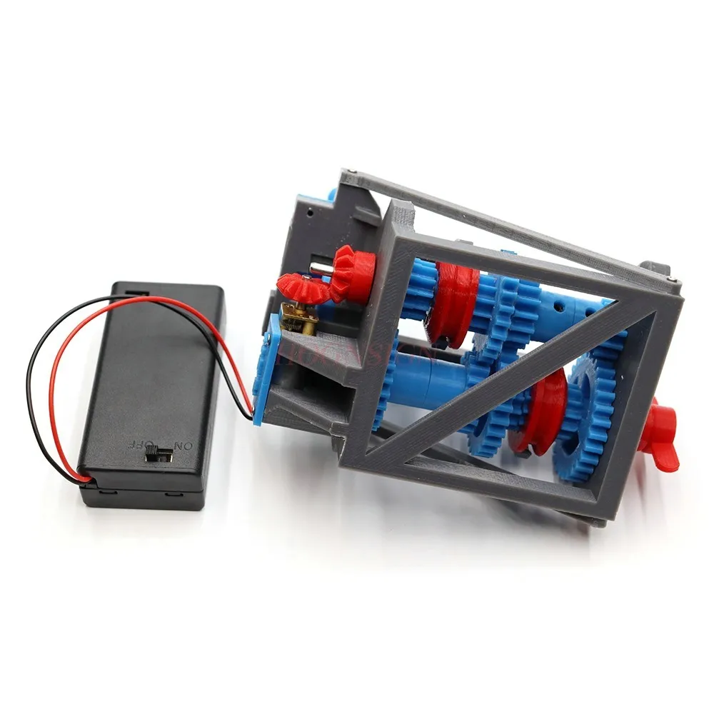 Viergang-Getriebe Modell Auto Getriebe Getriebe Vorwärtsgang Rückwärtsgang R-Getriebe Simulation 3D-gedruckte Teile STEM Lehrmodell