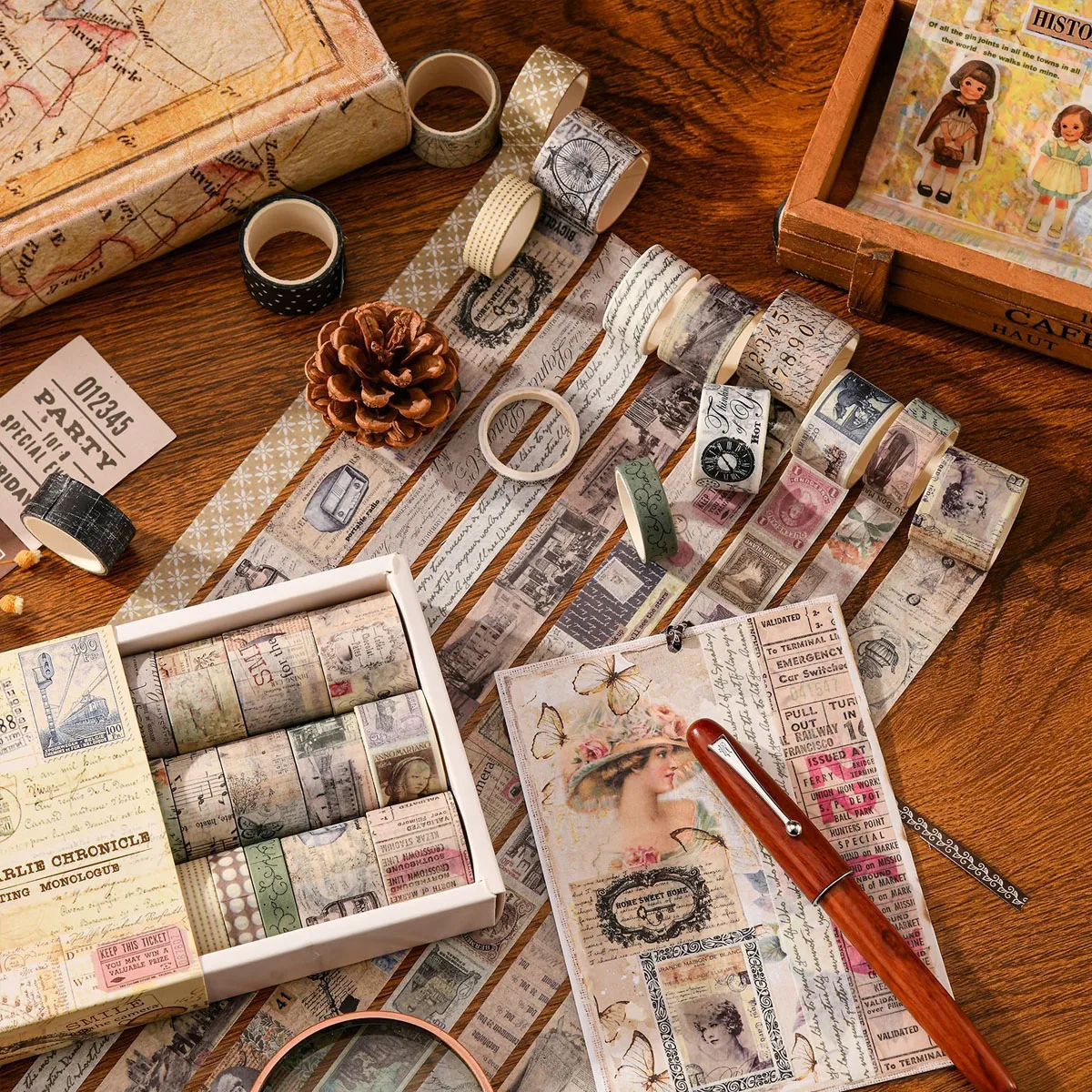 20 قطعة أشرطة اشي خمر سكرابوكينغ لوازم شريطٌ لاصق ريترو سينتا لاصق ديكوراتيفا المواد اليومية اشي الشريط مجموعة #3