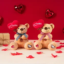 Cartoon Teddy Bear Holding Heart Plush Toys Stuffed Animals Kids Toys Soothing Toys Valentine's Day Christmas Birthday Gifts