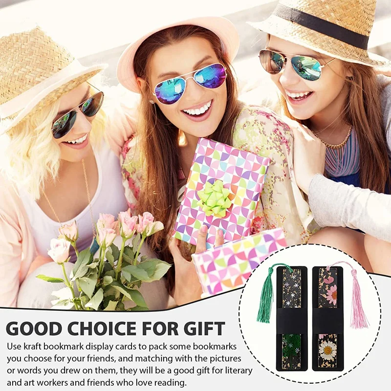 50-częściowy uchwyt na zakładki z żywicy 5.9X1.8 cali Kraft zakładki rękawy do pakowania zakładek