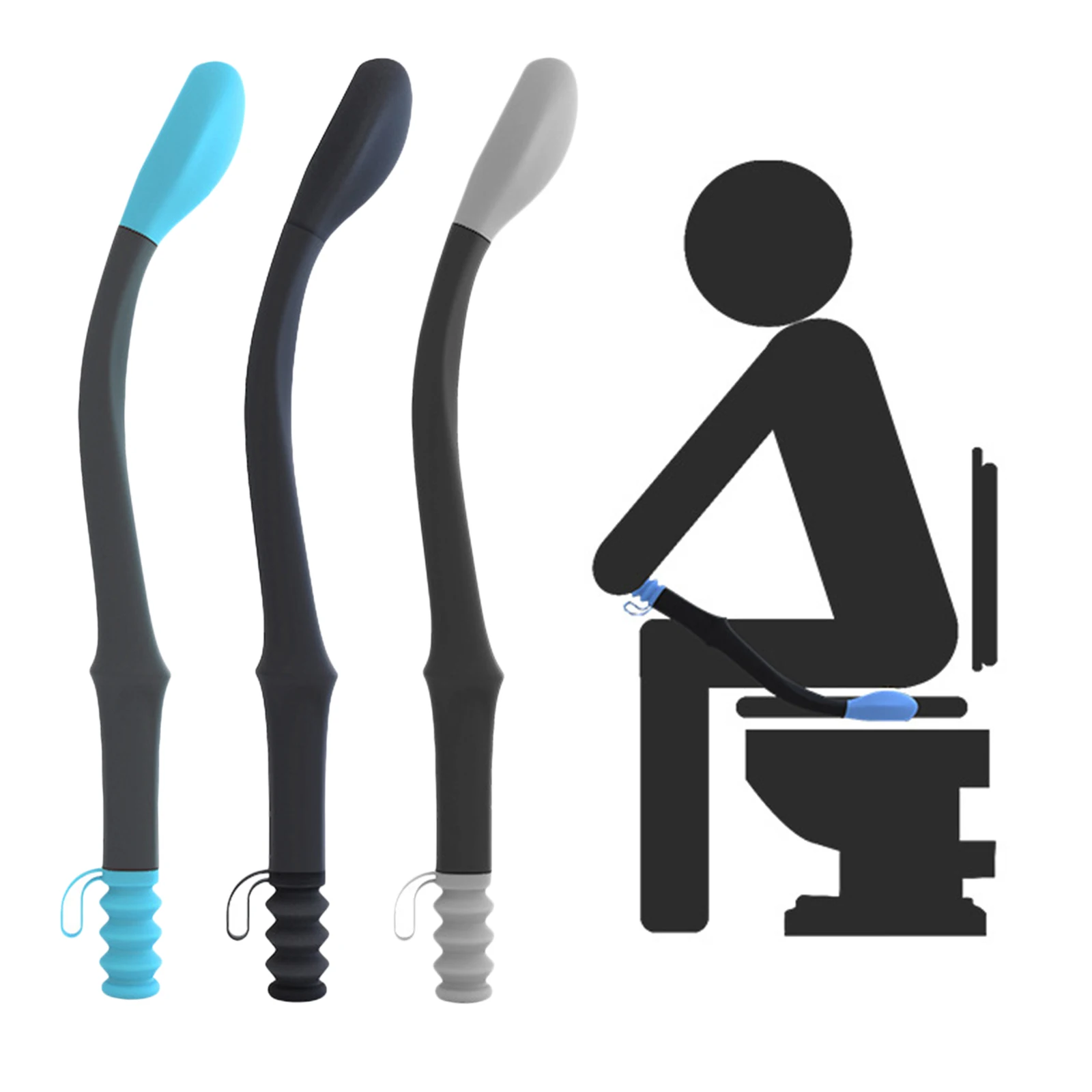 39.5cm Long Reach Bottom Wiper Toilet Self Wipe Aid Tissue Grip Helper Long Handle Reach Comfort Bottom Wiper Assist Holder view 2