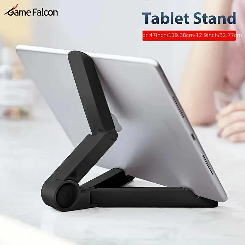 

Adjustable Folding Tablet Stand for iPad, iPhone, Samsung - PE Material, Non-slip Sticky Pad, Universal Portable Desktop Holder