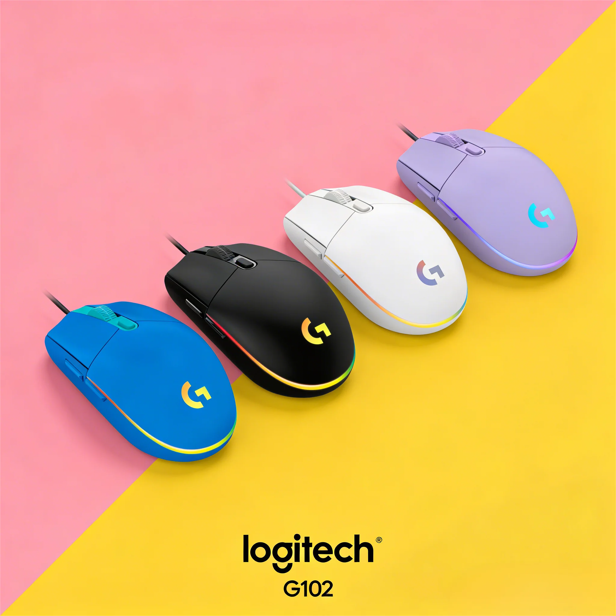 

Logitech G102 Original Wired Gaming Mouse 8000DPI Adjustable RGB Lighting Ergonomic Grip