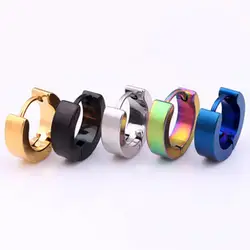 1pc 1 Pair Men Earring Punk Stainless Steel Stud Earrings Men Women Vintage Hip Hop Piercing Ear Jewelry Huggie Hoop Earrings